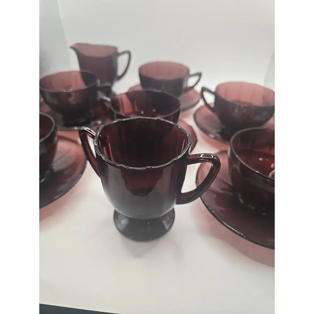 Vintage MCM Amhetyst Tea Set 14‎ Piece